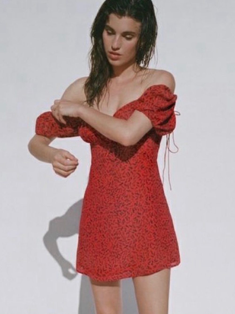 Realisation Par The Venus Red Squiggle Dress